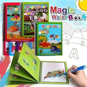 Reusable Magic Water Painting Book (Of 6 Books Pack + 6 Pens)