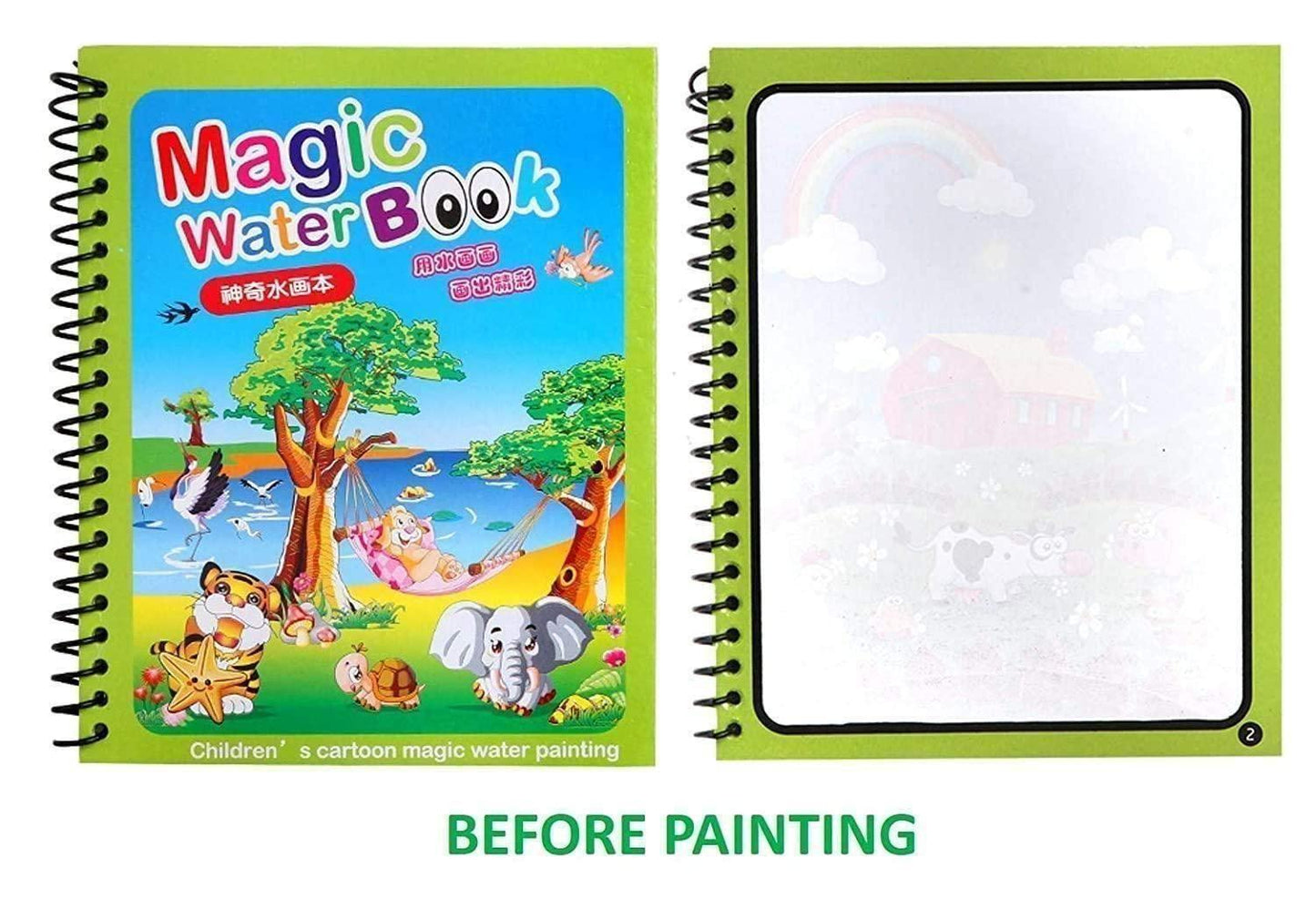 Reusable Magic Water Painting Book  (Of 6 Books Pack + 6 Pens)