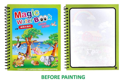 Reusable Magic Water Painting Book  (Of 6 Books Pack + 6 Pens)